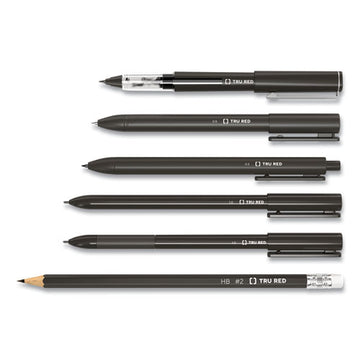 TRU RED™ Quick Dry Gel Pen, Retractable, Bold 1 Mm, Black Ink, Black Barrel, 5-pack freeshipping - TVN Wholesale